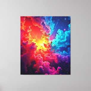 Levendige Nevelkunst: Kosmische Kleur Kunst Canvas Afdruk