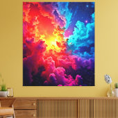 Levendige Nevelkunst: Kosmische Kleur Kunst Canvas Afdruk (Insitu (Woonkamer))