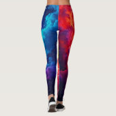 Levendige Nevelkunst: Kosmische Kleur Kunst Leggings (Achterkant)