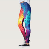 Levendige Nevelkunst: Kosmische Kleur Kunst Leggings (Links)