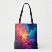 Levendige Nevelkunst: Kosmische Kleur Kunst Tote Bag (Voorkant)