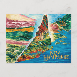 Levendige New Hampshire kaart kunst