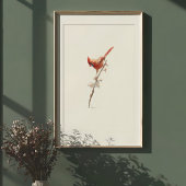 Levendige Noordelijke Kardinale Waterverf op Branc Poster