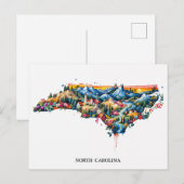 Levendige North Carolina landschapskaart kunst | k Feestdagenkaart (Voorkant / Achterkant)