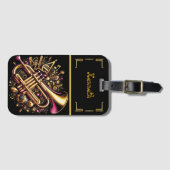 Levendige noten trompet vonk bagagelabel (Voorkant (horizontaal))