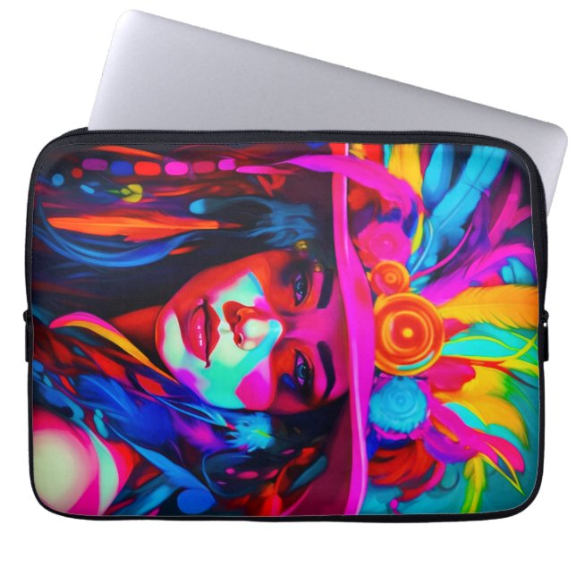 Levendige Nuse Laptop Sleeve (Voorkant)