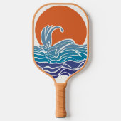 Levendige oceaan golven & zonsondergang pickleball pickleball paddle (Voorkant)