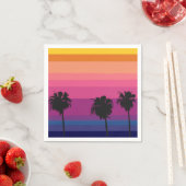 Levendige oceaan zonsondergang met silhouetten van servet (Insitu)