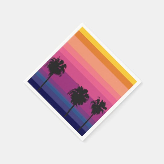 Levendige oceaan zonsondergang met silhouetten van servet (Hoek)