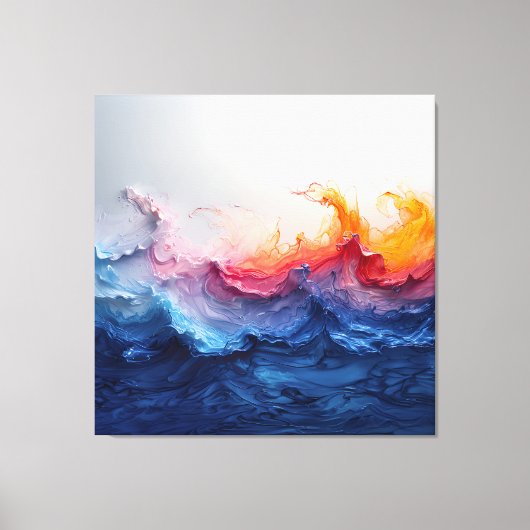 Levendige Oceaangolf Harsstroom Gloed Canvas Afdruk (Voorkant)