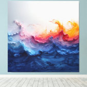 Levendige Oceaangolf Harsstroom Gloed Canvas Afdruk (Insitu (Houten vloer))