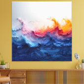 Levendige Oceaangolf Harsstroom Gloed Canvas Afdruk (Insitu (Woonkamer))