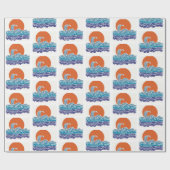 Levendige oceaangolven en inpakpapier voor zonsond (Vlak)