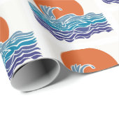 Levendige oceaangolven en inpakpapier voor zonsond (Rol Hoek)