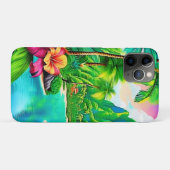Levendige oceaangolven en palmbomen kunst Case-Mate iPhone case (Achterkant (horizontaal))