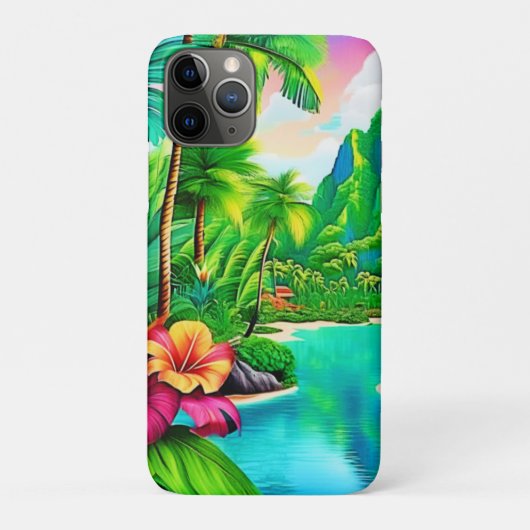 Levendige oceaangolven en palmbomen kunst Case-Mate iPhone case (Achterkant)
