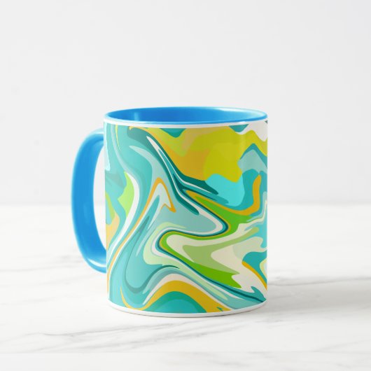 Levendige oceaangolven mok (Voorkant links)