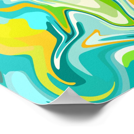 Levendige oceaangolven poster (Hoek)