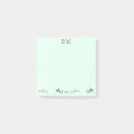 Levendige Ocean Sharks Groene Illustratie Post-it® Notes