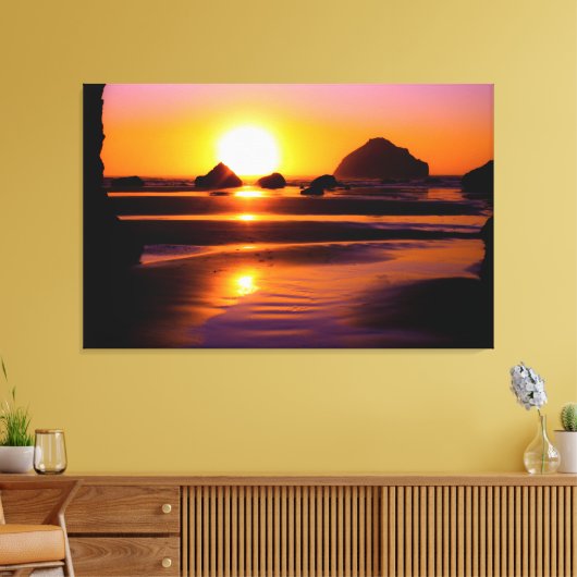 Levendige Ocean Sunset Canvas kunst aan de muur (Insitu (Woonkamer))
