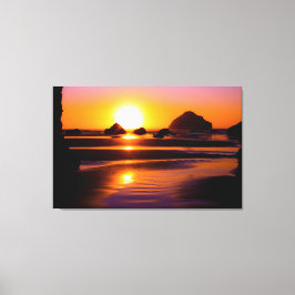 Levendige Ocean Sunset Canvas kunst aan de muur
