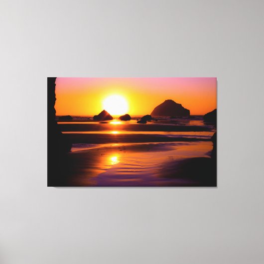 Levendige Ocean Sunset Canvas kunst aan de muur (Voorkant)
