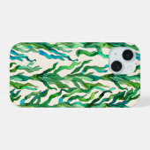 Levendige Ocean Zee onkruid Plant iPhone 15 Case (Achterkant horizontaal)