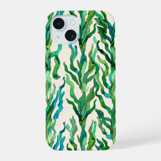 Levendige Ocean Zee onkruid Plant iPhone 15 Case