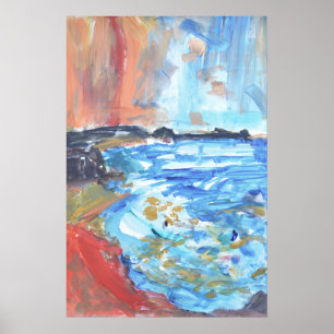 Levendige Oceaninham Expressionist Poster