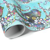 Levendige Octopus: Acryl Illustratie Cadeaupapier (Rol Hoek)