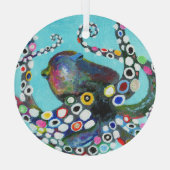 Levendige Octopus: Acryl Illustratie Glas Ornament (Achterkant)
