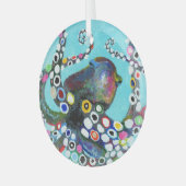 Levendige Octopus: Acryl Illustratie Glas Ornament (Voorkant links)