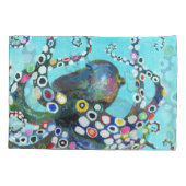 Levendige Octopus: Acryl Illustratie Kussensloop (Achterkant)