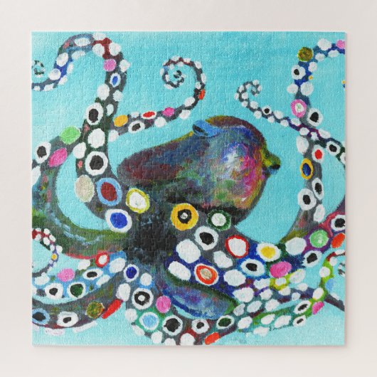 Levendige Octopus: Acryl Illustratie Legpuzzel (Verticaal)