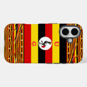 Levendige Oegandese vlag-geïnspireerde kunst Case-Mate iPhone Case (Achterkant (horizontaal))