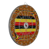 Levendige Oegandese vlag-geïnspireerde kunst Dartbord (Voorkant Links)