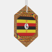 Levendige Oegandese vlag-geïnspireerde kunst Glas Ornament (Voorkant Rechts)