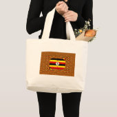 Levendige Oegandese vlag-geïnspireerde kunst Grote Tote Bag (Voorkant (product))