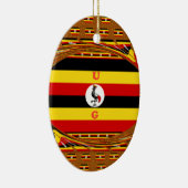 Levendige Oegandese vlag-geïnspireerde kunst Keramisch Ornament (Rechts)