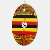 Levendige Oegandese vlag-geïnspireerde kunst Keramisch Ornament (Links)