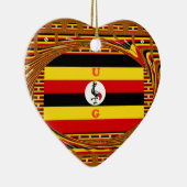 Levendige Oegandese vlag-geïnspireerde kunst Keramisch Ornament (Rechts)