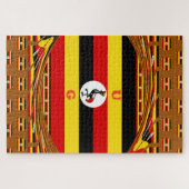 Levendige Oegandese vlag-geïnspireerde kunst Legpuzzel (Horizontaal)