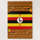 Levendige Oegandese vlag-geïnspireerde kunst Legpuzzel (Verticaal)