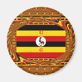 Levendige Oegandese vlag-geïnspireerde kunst Magneet (Voorkant)