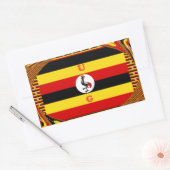 Levendige Oegandese vlag-geïnspireerde kunst Rechthoekige Sticker (Envelop)