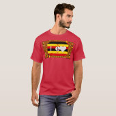 Levendige Oegandese vlag-geïnspireerde kunst T-shirt (Voorkant volledig)