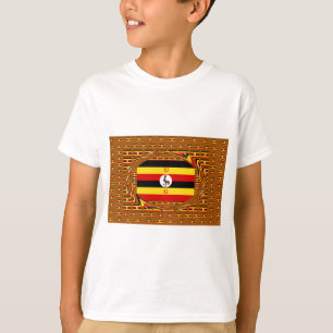 Levendige Oegandese vlag-geïnspireerde kunst T-shirt