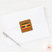 Levendige Oegandese vlag-geïnspireerde kunst Vierkante Sticker (Envelop)