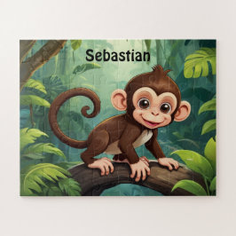 Levendige Oerwoud Monkey gepersonaliseerd Legpuzzel