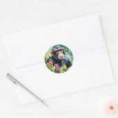 Levendige Oerwouden chimpansee Ronde Sticker (Envelop)